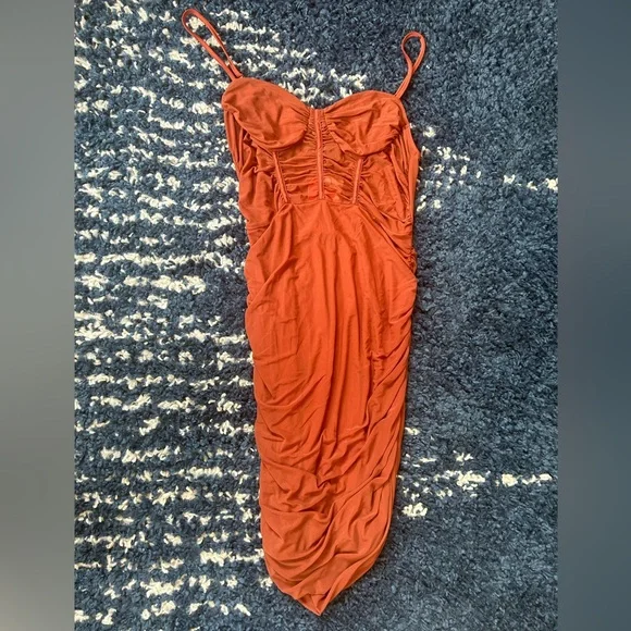 Cider | Dresses | Brand New Cider Copper Ruched Mini Dress | Poshmark Cider | Dresses | Brand New Cider Copper Ruched Mini Dress | Poshmark
